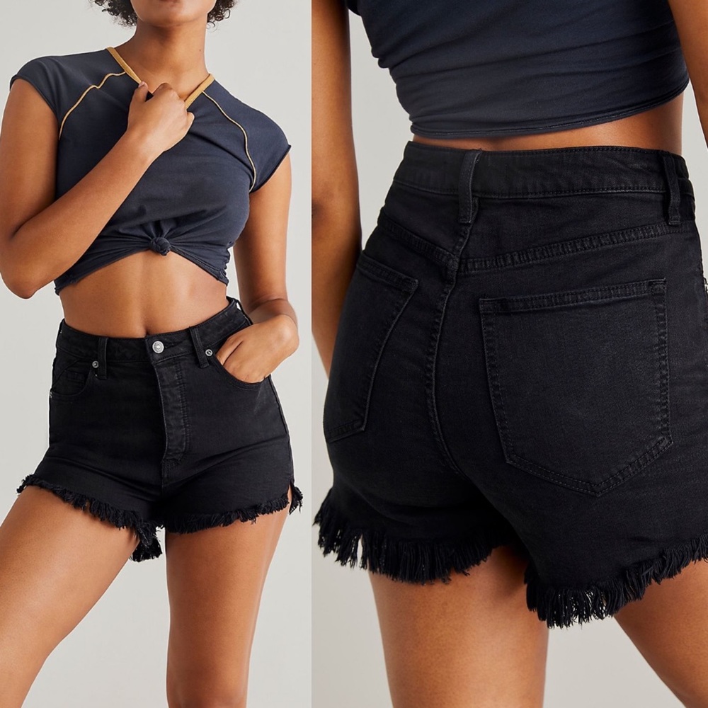 Free People Curvy High Waist Distressed Cutoff Shorts size 27